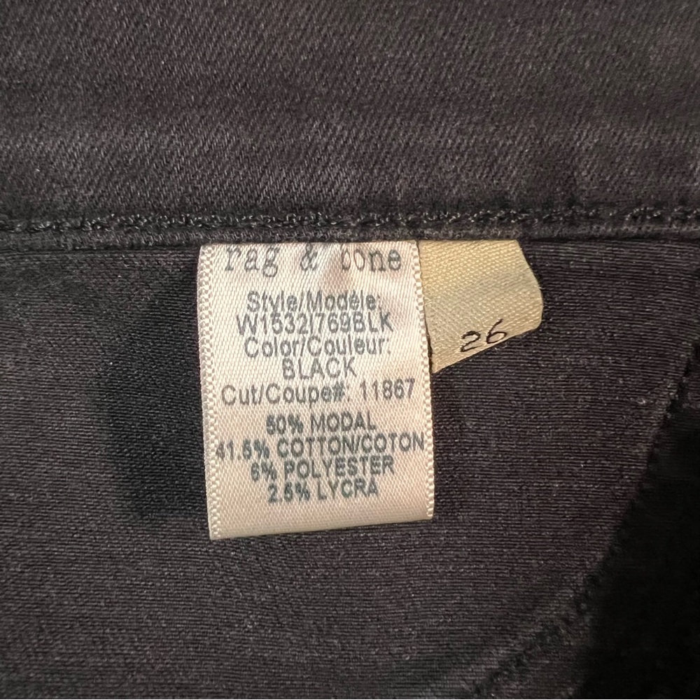 Rag And Bone High Rise Legging Size 26 Black Stretch Denim Made In U.S.A. Dark - Picture 6 of 11